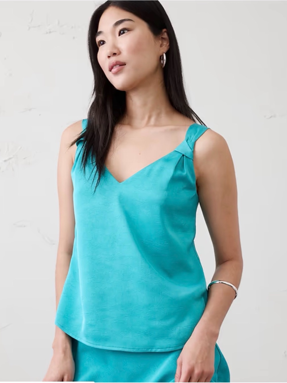 Banana Republic Teal V-Neck Knot Strap Camisole - NWT - Size M